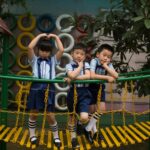 children playing educational games online