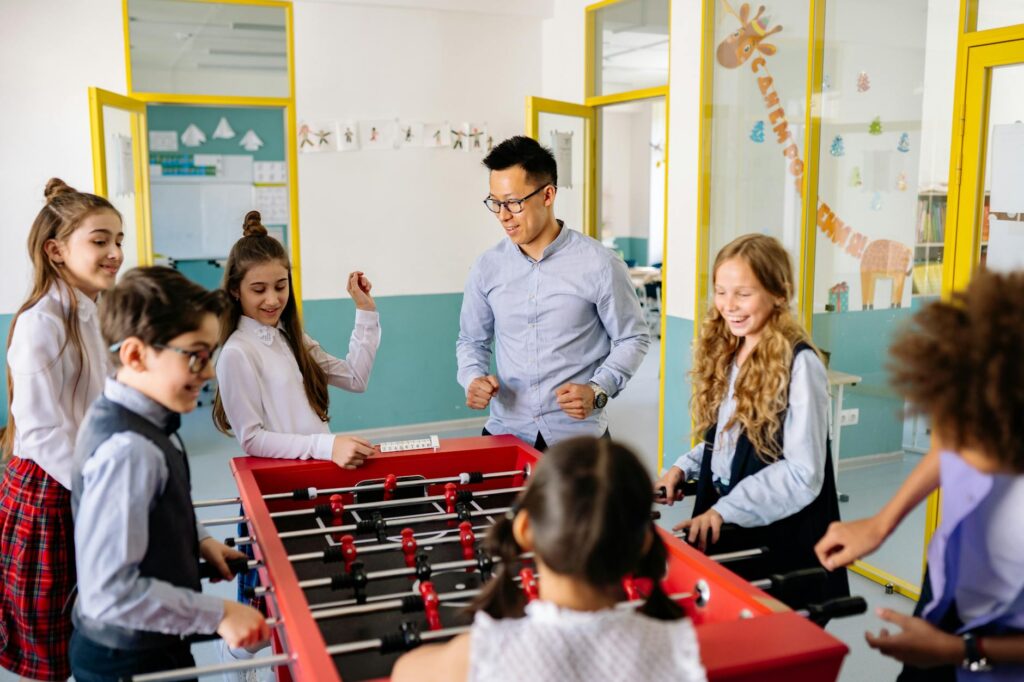 student playing educational game
