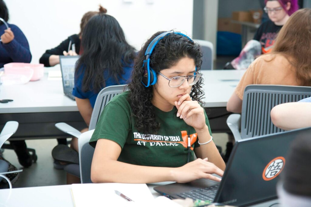 UK student using laptop