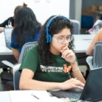 UK student using laptop