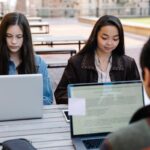 students collaborating on digital platform