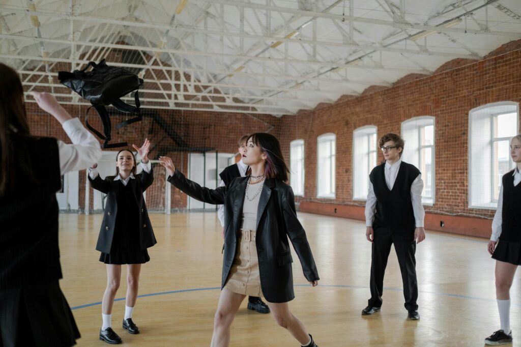 students playing educational games