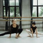 students stretching classroom