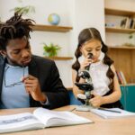 teacher using assessment template