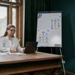 teacher using assessment template