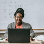 teacher using classroom resources