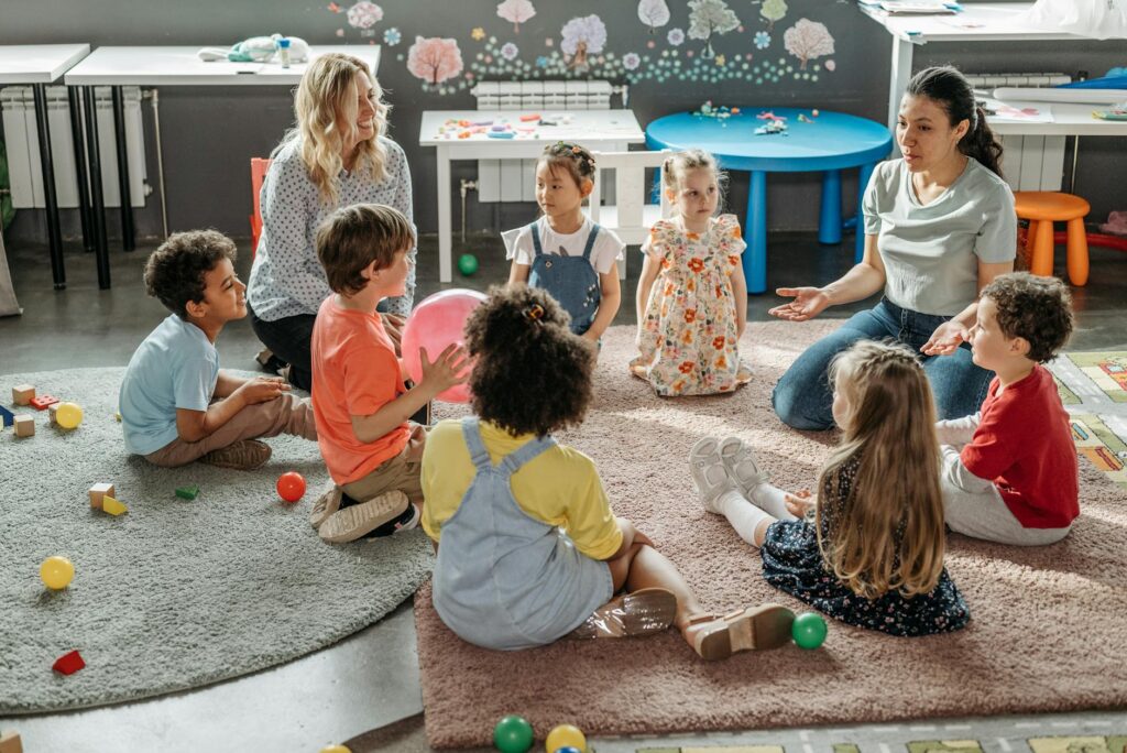 colorful classroom rug