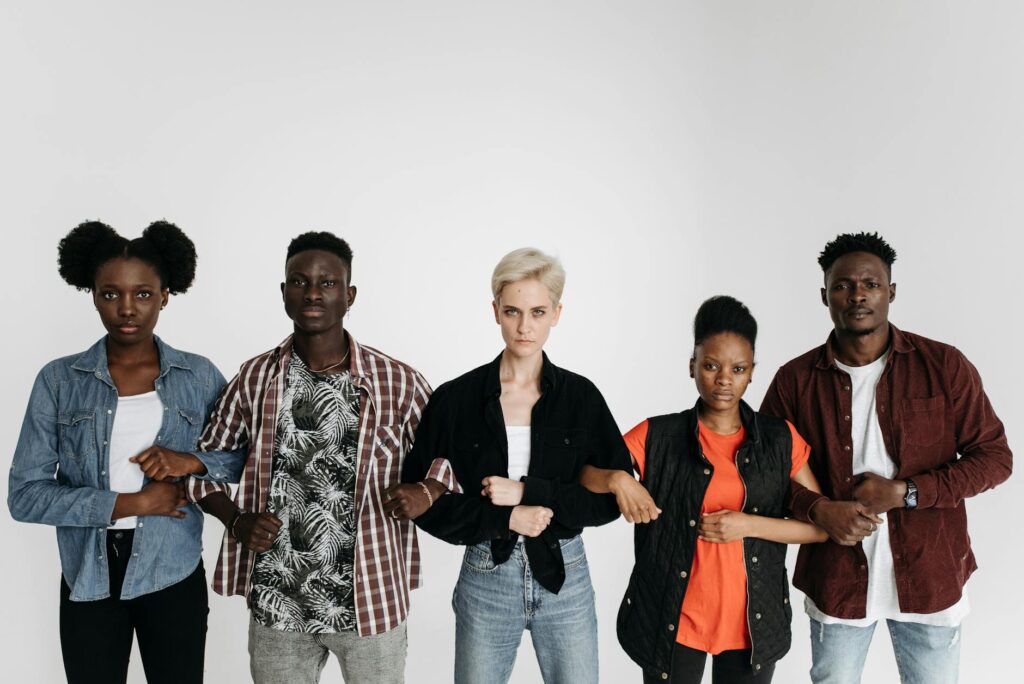 diverse group of professionals in a meeting