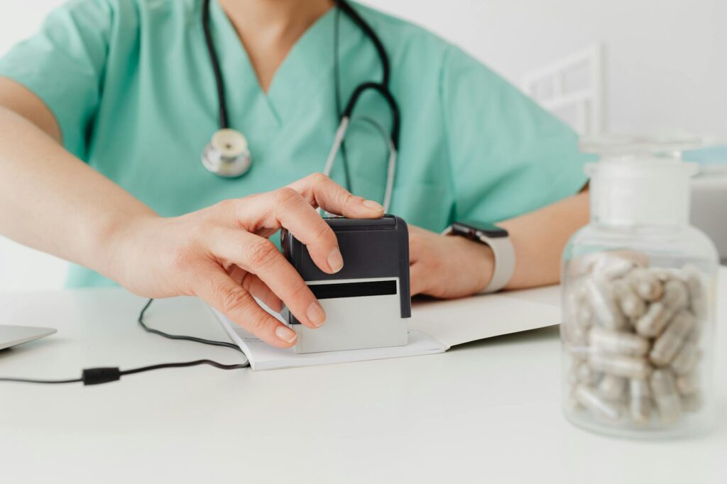 medical prescription stamp