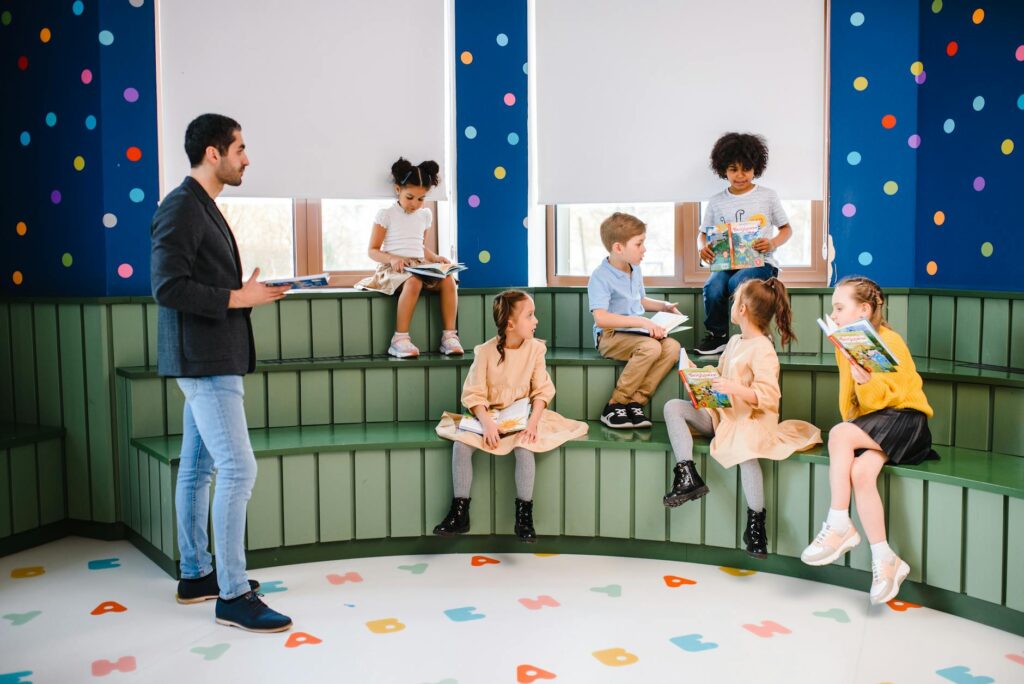 modern classroom bookcase