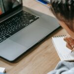 student taking online AP exam