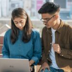 students playing online game classroom