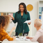 teacher managing classroom