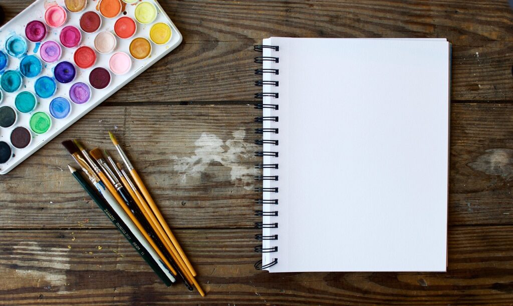 beginner watercolor painting setup