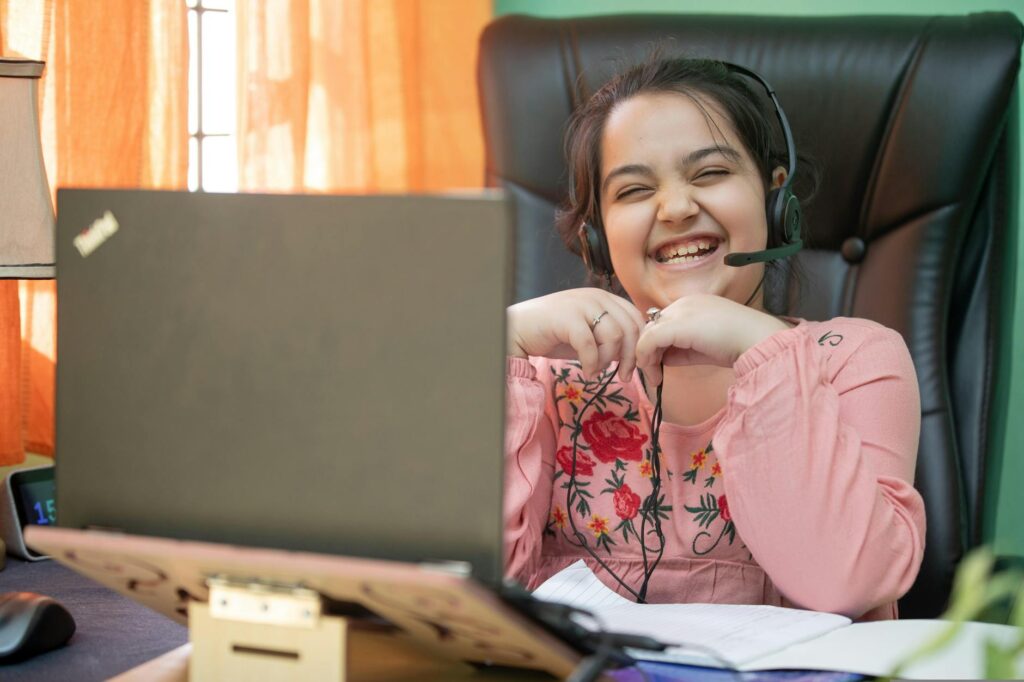 child learning at home