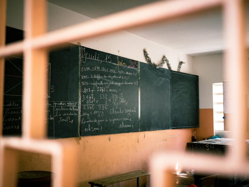 classroom chalkboard writing