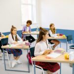 classroom with engaged pupils