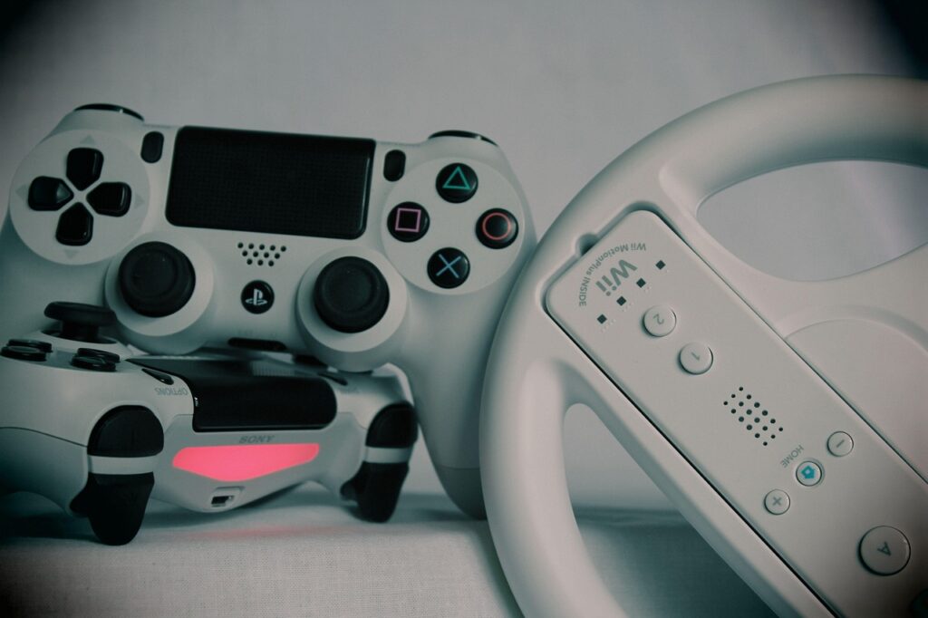 person starting video game