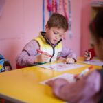 pupils playing educational games in classroom