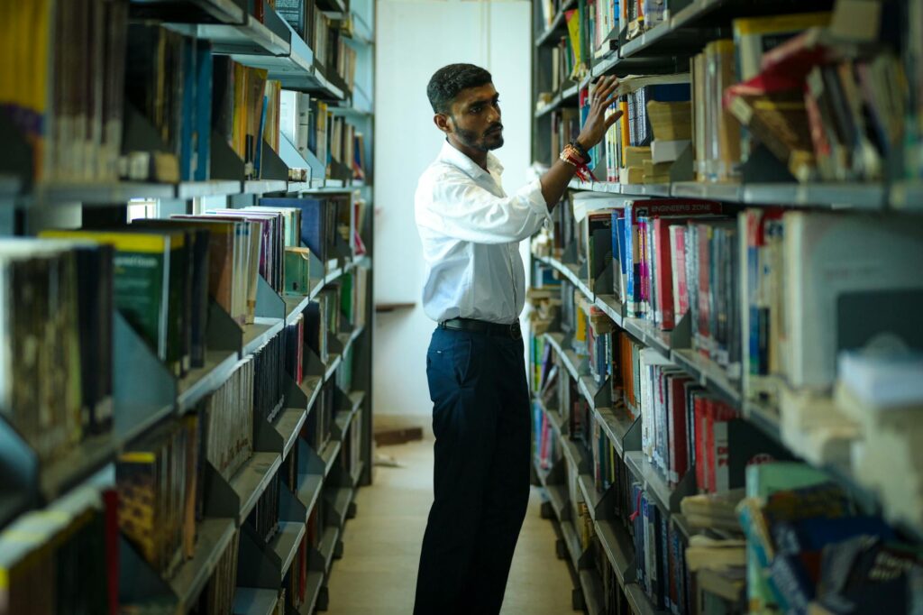 student choosing learning path