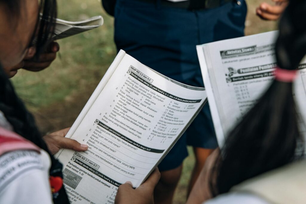 student studying AP material