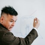 teacher drawing on whiteboard
