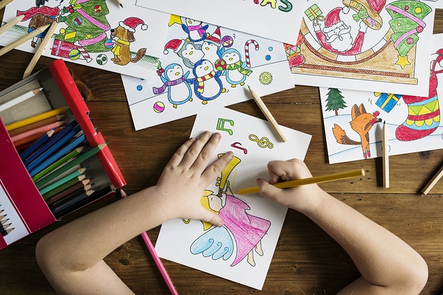 Young child drawing and writing about a magical crayon.